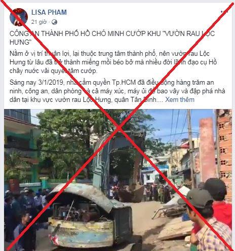 LỢI DỤNG SỰ VIỆC UBND QUẬN TÂN BÌNH, TP HỒ CHÍNH MINH GIẢI TỎA KHU ĐẤT VƯỜN RAU LỘC HƯNG CÁC ĐỐI TƯỢNG PHẢN ĐỘNG KHÔNG NGỪNG CÔNG KÍCH