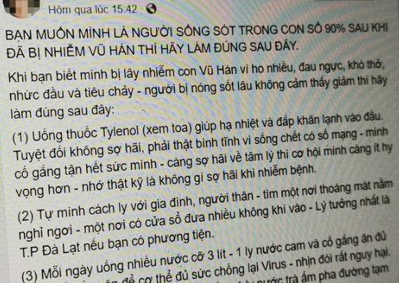 CẢNH GIÁC THÔNG TIN SAI VỀ VIRUS CORONA TRÊN MẠNG XÃ HỘI