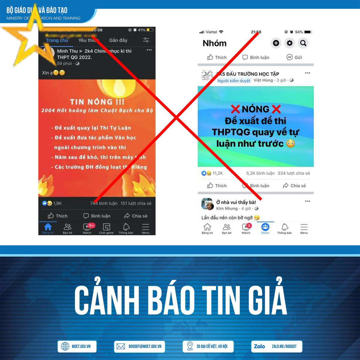 CẢNH BÁO TIN GIẢ VỀ PHƯƠNG ÁN TỔ CHỨC KỲ THI TỐT NGHIỆP THPT NĂM 2022