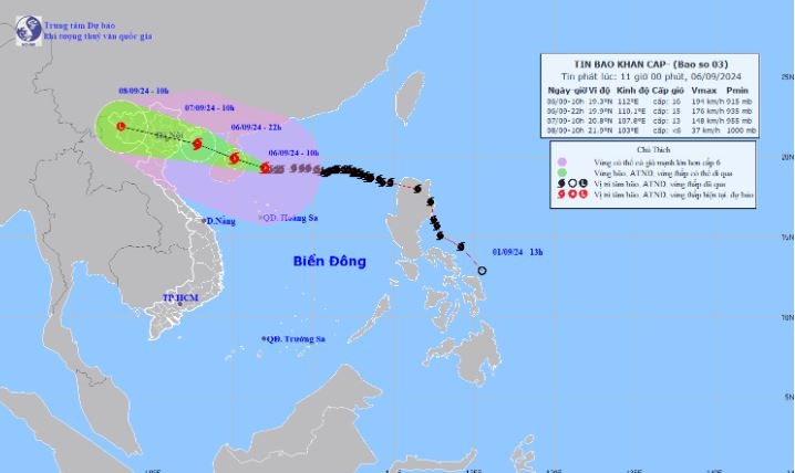 10 GIỜ NGÀY 7/9: SIÊU BÃO YAGI SẼ VÀO VỊNH BẮC BỘ