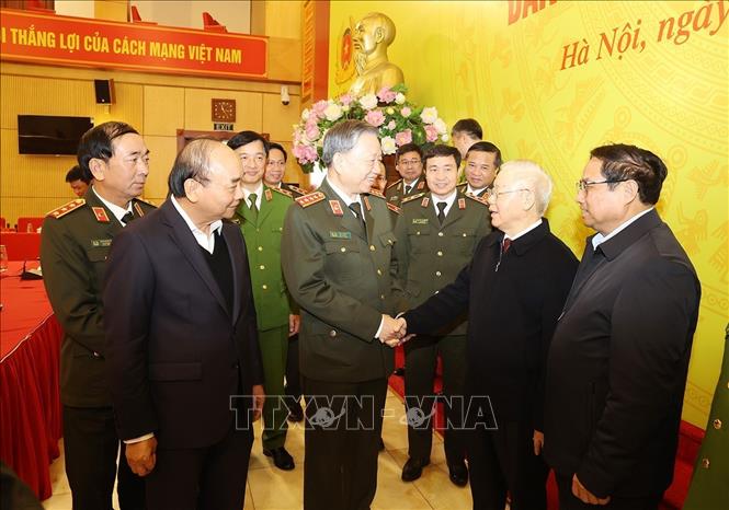 TỔNG BÍ THƯ NGUYỄN PHÚ TRỌNG DỰ HỘI NGHỊ ĐẢNG ỦY CÔNG AN TRUNG ƯƠNG