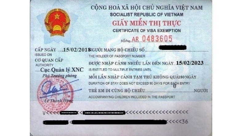 Giảm thời gian cấp Giấy miễn thị thực xuống còn 1 ngày