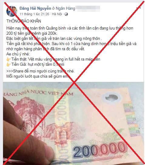 Bắt kẻ tung tin đồn thất thiệt 200 tỉ tiền giả tại Quảng Bình