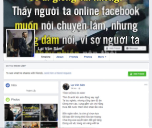 Nhà báo Lại Văn Sâm bức xúc: '100% trang Facebook mang tên tôi là giả mạo'