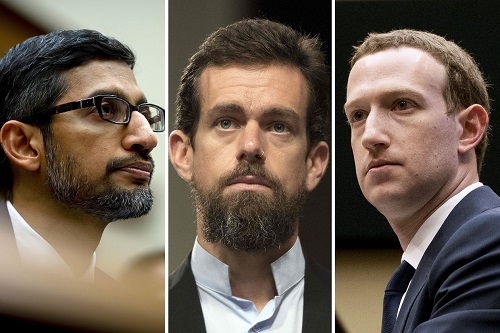 CEO CỦA FACEBOOK, TWITTER VÀ GOOGLE LẠI PHẢI RA ĐIỀU TRẦN
